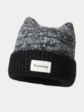 Trendige Weiche Plüsch-Beaniehat mit Miau-Design
