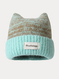 Trendige Weiche Plüsch-Beaniehat mit Miau-Design