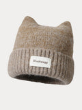 Trendige Weiche Plüsch-Beaniehat mit Miau-Design