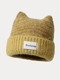Trendige Weiche Plüsch-Beaniehat mit Miau-Design
