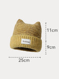 Trendige Weiche Plüsch-Beaniehat mit Miau-Design