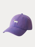 Lässige Besticktes Dackel-Motiv Baumwoll-Baseballcap