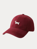 Lässige Besticktes Dackel-Motiv Baumwoll-Baseballcap