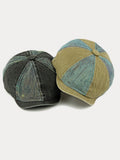 Zweifarbige Patchwork Washed-Cotton-Schirmmütze