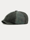 Zweifarbige Patchwork Washed-Cotton-Schirmmütze
