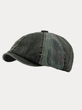 Zweifarbige Patchwork Washed-Cotton-Schirmmütze