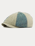 Zweifarbige Patchwork Washed-Cotton-Schirmmütze