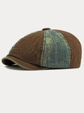Zweifarbige Patchwork Washed-Cotton-Schirmmütze