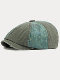 Zweifarbige Patchwork Washed-Cotton-Schirmmütze