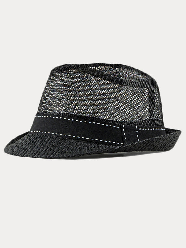 Lässiger Sommer Atmungsaktiver Mesh-Baumwoll-Fedora-Hut