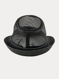 Lässiger Sommer Atmungsaktiver Mesh-Baumwoll-Fedora-Hut