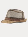 Lässiger Sommer Atmungsaktiver Mesh-Baumwoll-Fedora-Hut