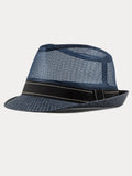 Lässiger Sommer Atmungsaktiver Mesh-Baumwoll-Fedora-Hut