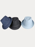 Klassischer Frühlings-Sommer Baumwoll-Denim-Fedora-Hut