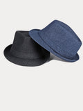 Klassischer Frühlings-Sommer Baumwoll-Denim-Fedora-Hut