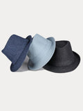 Klassischer Frühlings-Sommer Baumwoll-Denim-Fedora-Hut