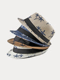 Urlaubs-Kokosnussbaum-Print Geflochtener Stroh-Fedora-Hut