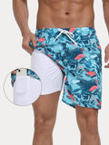 Premium Badeshorts mit Kompressions-Innenhose