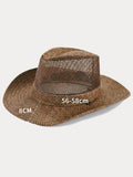 Breitkrempiger Stroh-Strand-Fedora-Hut