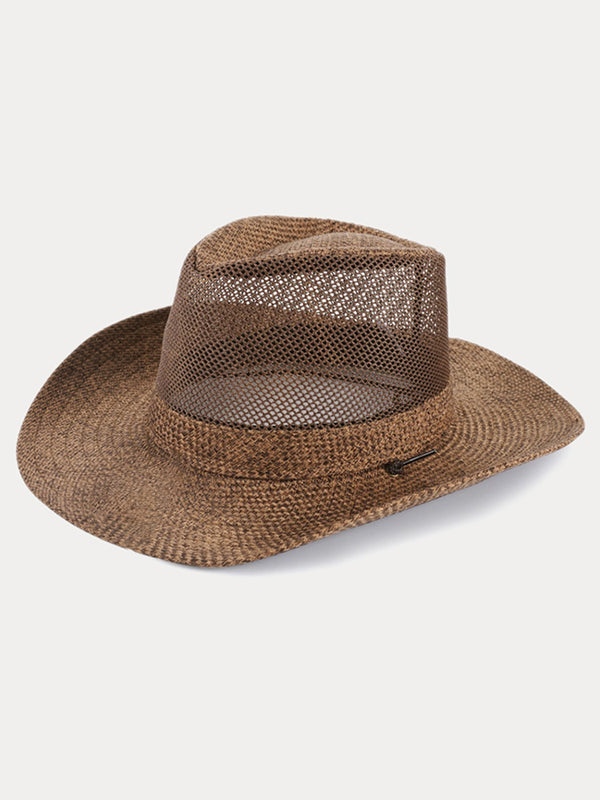 Breitkrempiger Stroh-Strand-Fedora-Hut