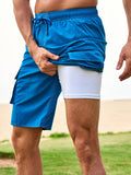 Einfarbige Boardshorts mit Seitenstreifen für Herren