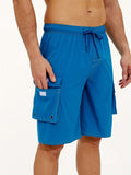 Einfarbige Boardshorts mit Seitenstreifen für Herren