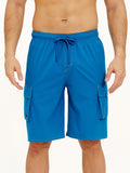 Einfarbige Boardshorts mit Seitenstreifen für Herren