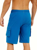 Einfarbige Boardshorts mit Seitenstreifen für Herren