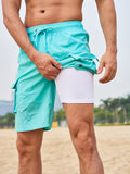 Einfarbige Boardshorts mit Seitenstreifen für Herren