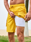 Einfarbige Boardshorts mit Seitenstreifen für Herren