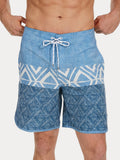 Bedruckte schnelltrocknende Badehose mit mehreren Taschen für Herren