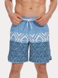 Bedruckte schnelltrocknende Badehose mit mehreren Taschen für Herren