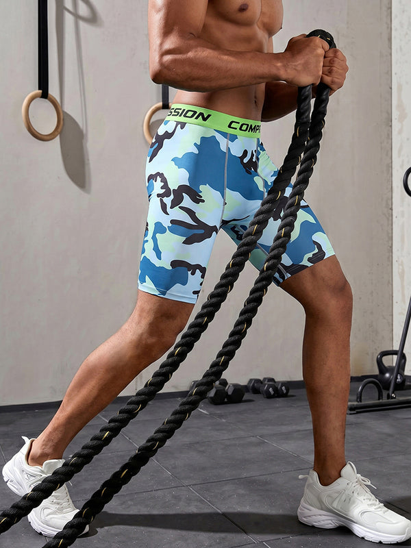 Camo-Kompressions-Trainingsshorts für Herren