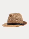 Der klassische handgewebte Stroh-Fedora