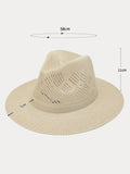 Klassischer Fedora mit flacher Krempe in Leinen-Stroh-Optik