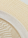 Klassischer Fedora mit flacher Krempe in Leinen-Stroh-Optik
