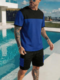 Herren Color-Block Sport-Set mit Cargo-Shorts