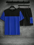 Herren Color-Block Sport-Set mit Cargo-Shorts