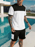 Herren Color-Block Sport-Set mit Cargo-Shorts