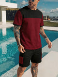 Herren Color-Block Sport-Set mit Cargo-Shorts