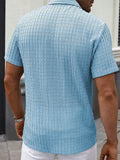 Herren Resort Hollow-Out Jacquard Kurzarmhemd