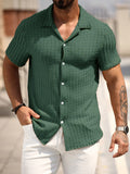 Herren Resort Hollow-Out Jacquard Kurzarmhemd