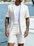 Kurzarm-Blazer-Set mit Struktur-Textur im Loose Fit