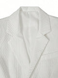 Kurzarm-Blazer-Set mit Struktur-Textur im Loose Fit