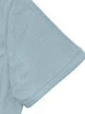 Herren Relaxed Fit Geripptes Strick-Kurzarmhemd
