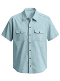 Herren Relaxed Fit Geripptes Strick-Kurzarmhemd