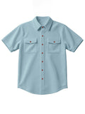 Herren Relaxed Fit Geripptes Strick-Kurzarmhemd