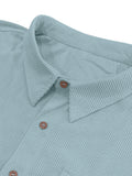 Herren Relaxed Fit Geripptes Strick-Kurzarmhemd