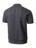 Herren Zopfmuster Kurzarm-Poloshirt