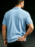 Herren Zopfmuster Kurzarm-Poloshirt